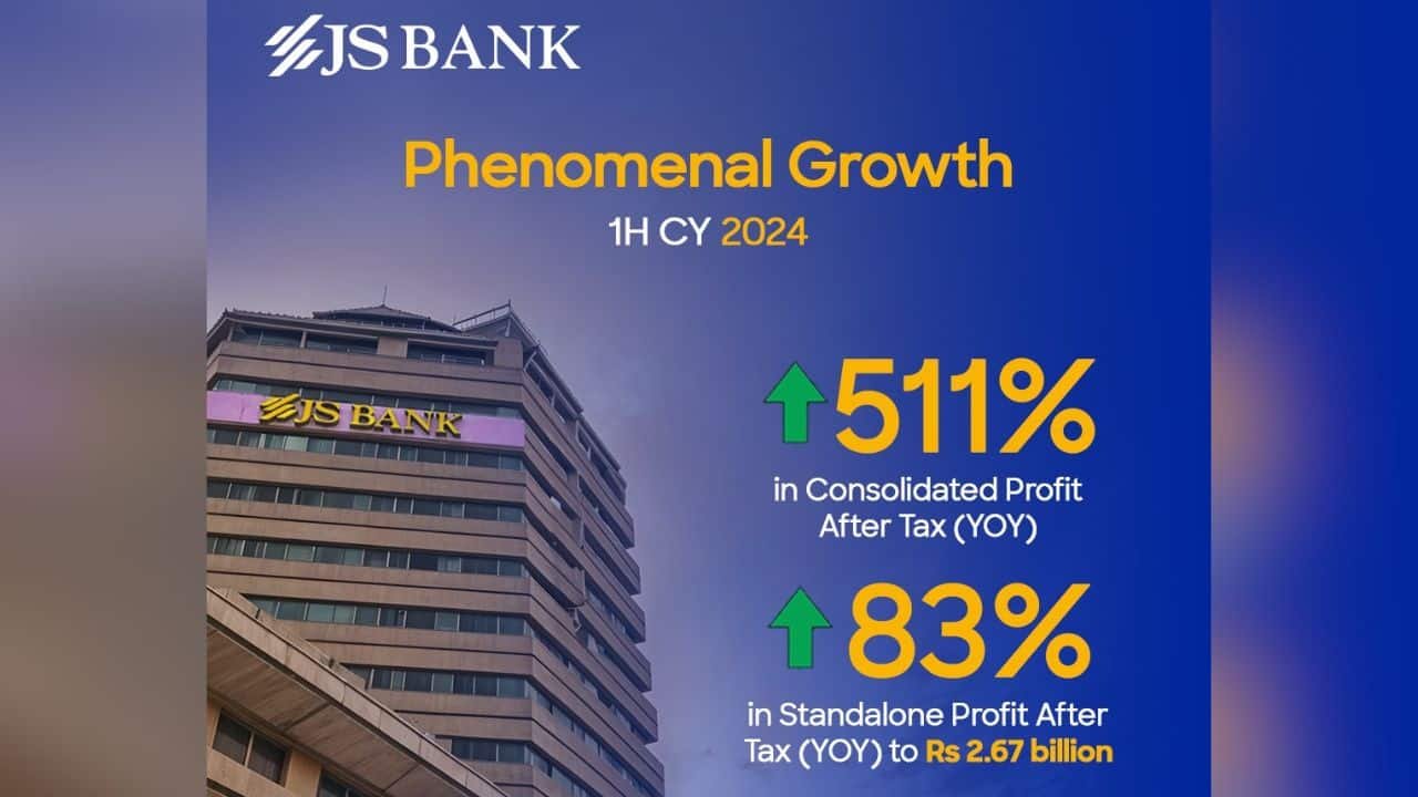 JS Bank Records Growth in 1H-CY24 – 511% YoY Growth in Consolidated Profit After Tax