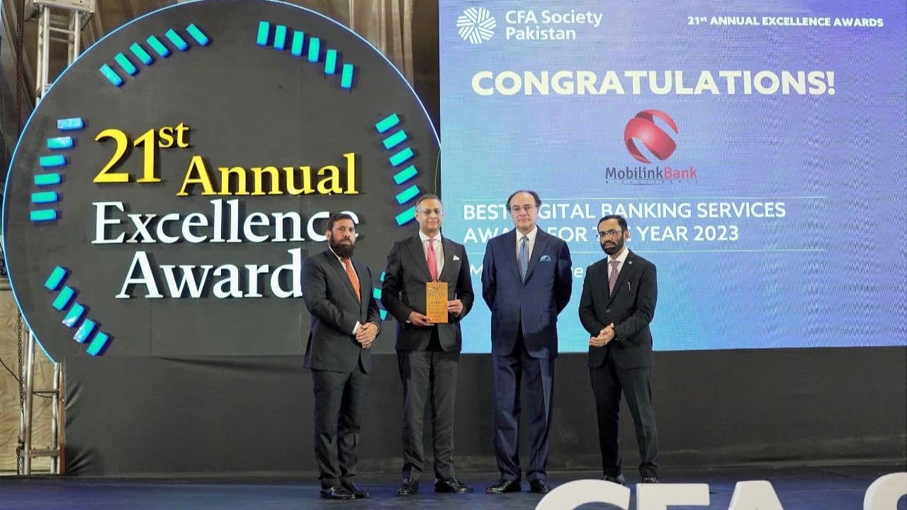 Mobilink Bank Bags ‘Best Digital Banking Services’ Award at CFA for Two Years Running
